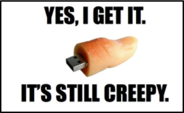 Creepy USB in the shape of a thumb