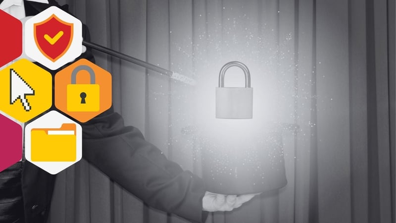 Blog header with a magician making a lock appear