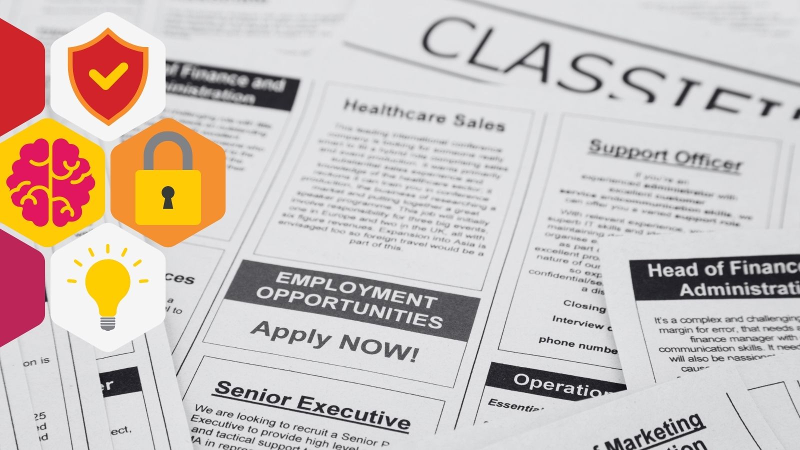 Blog header depicting pages of job vacancy postings layered upon one another in a pile